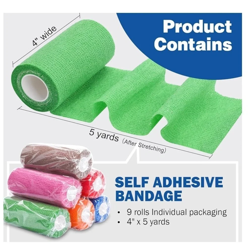 Cohesive Bandages multi color pack of 8